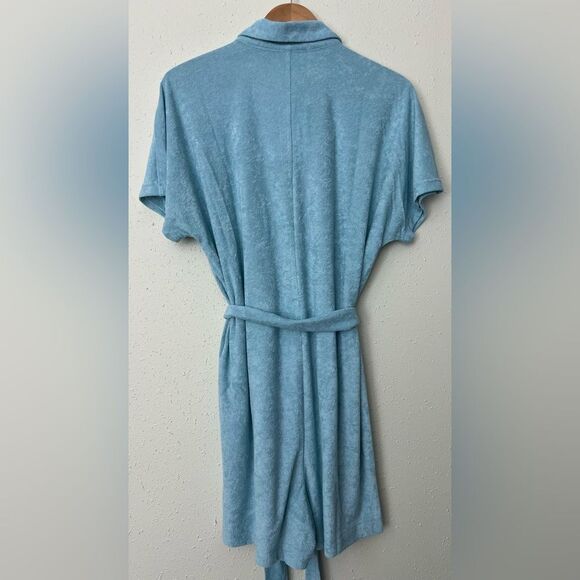 NWT Andie Swim The Palma Terry Button- Up Romper in Cablu Size L - Picture 2 of 7